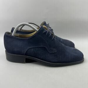 Church’s Navy Blue Suede Oxford Dress Shoes UK 9 US 10 Men’s Made in England
